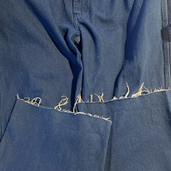 Liberty Overalls Mens 38x25  Blue Jean Denim Bibs Carpenter Farmer Workwear - Picture 8 of 10